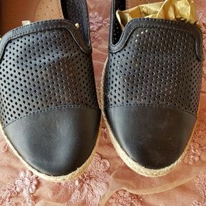 Madden Girl Kendall Kylie Blk Leather Espardilles